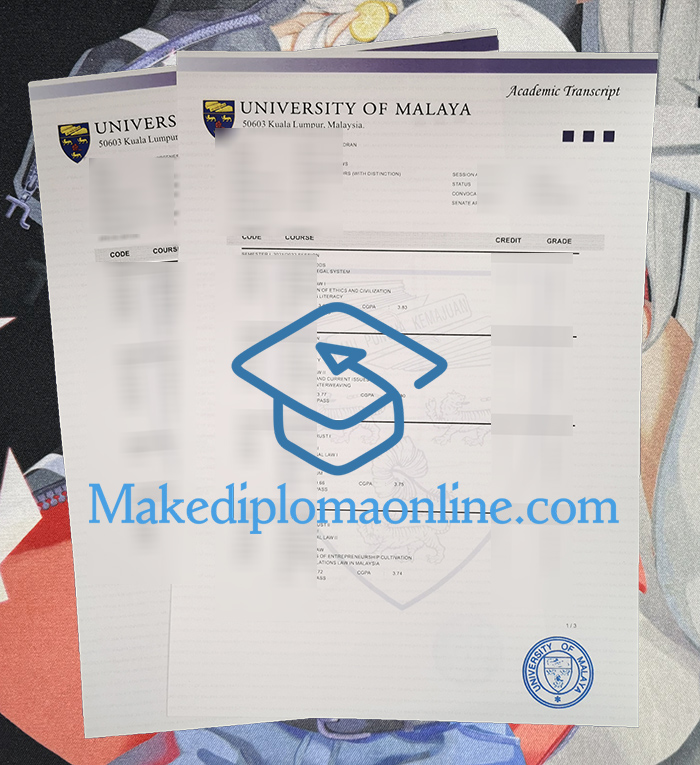 Fake University of Malaya Transcript