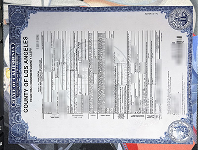 California Certificate of Marriage