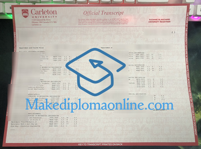 Carleton University Transcript