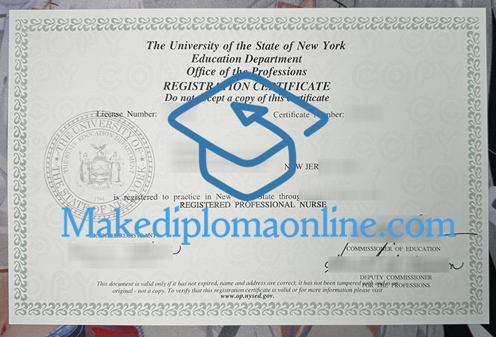 USNY REGISTERED PROFESSIONAL NURSE Certificate