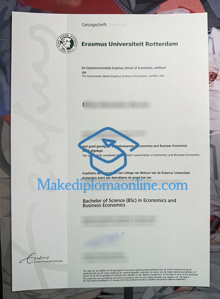 EUR Diploma, Erasmus University Rotterdam Diploma EUR Diploma, Erasmus University Rotterdam Diploma