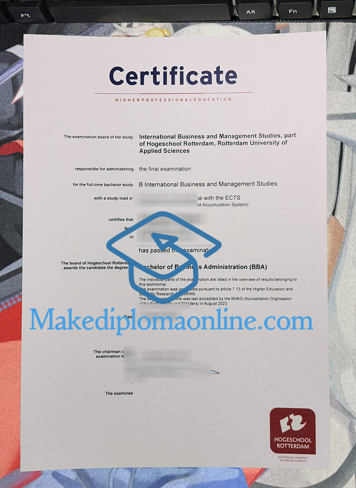 Hogeschool Rotterdam Certificate