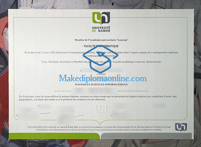 Université de Namur Diploma Université de Namur Diploma