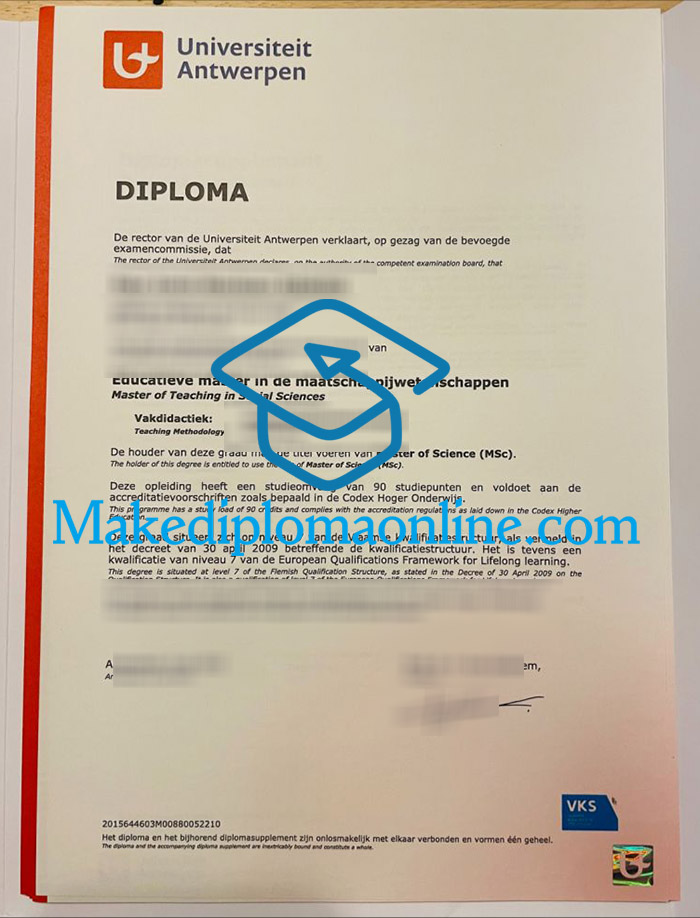 University of Antwerp Diploma