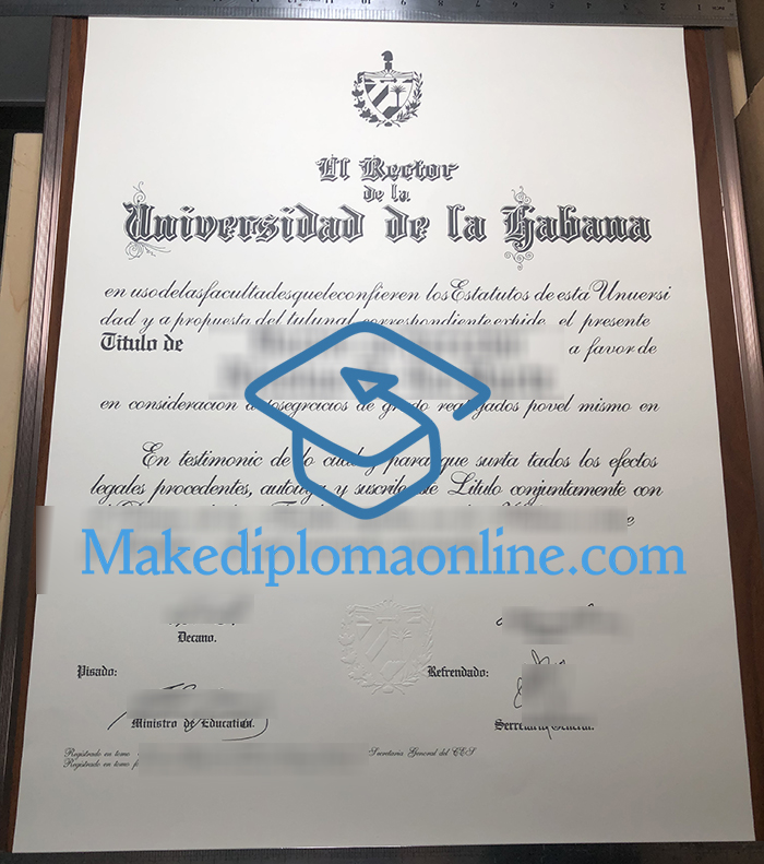 Universidad de La Habana Diploma