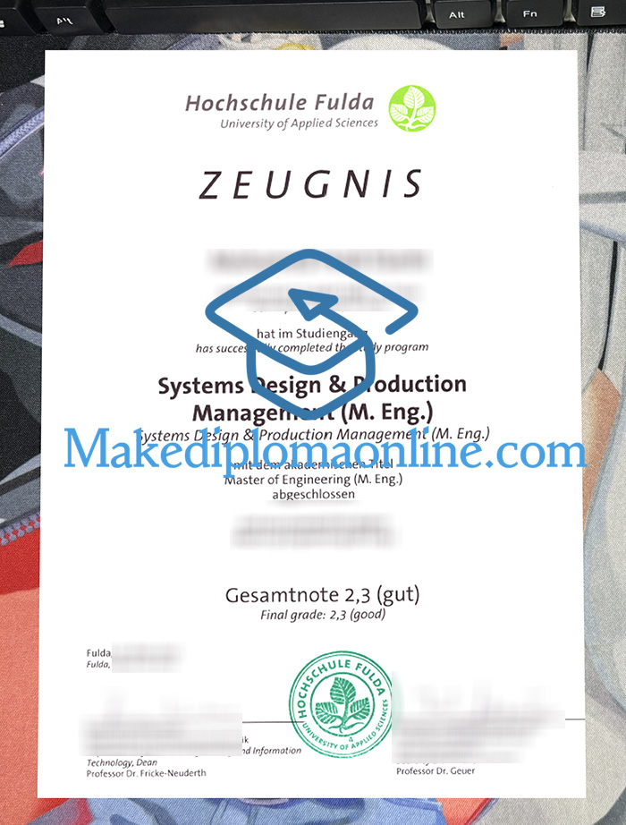 Hochschule Fulda University of Applied Sciences Zeugnis