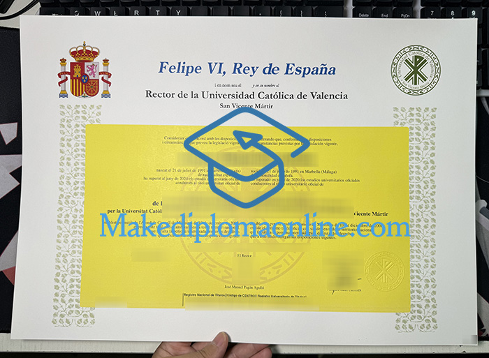 Universidad Católica de Valencia San Vicente Mártir Diploma