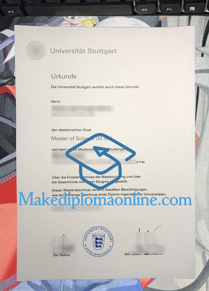 Universität Stuttgart Urkunde