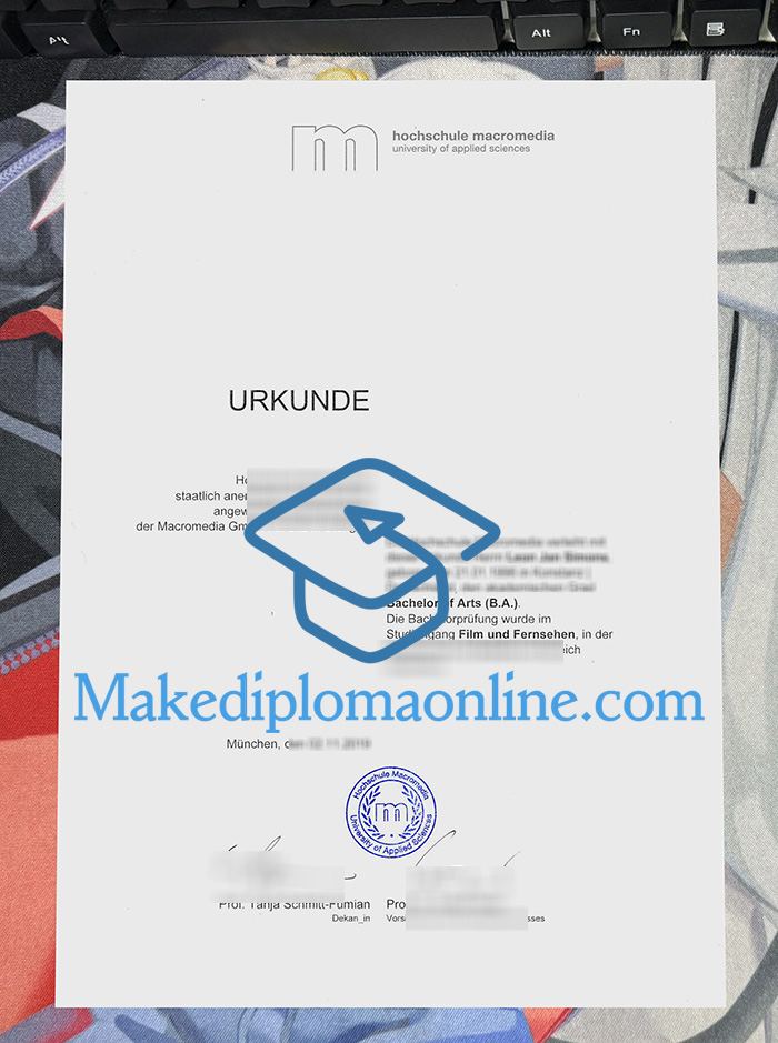 Hochschule Macromedia Urkunde