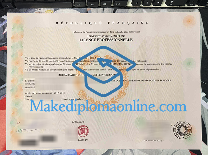 Université Savoie Mont Blanc Diploma