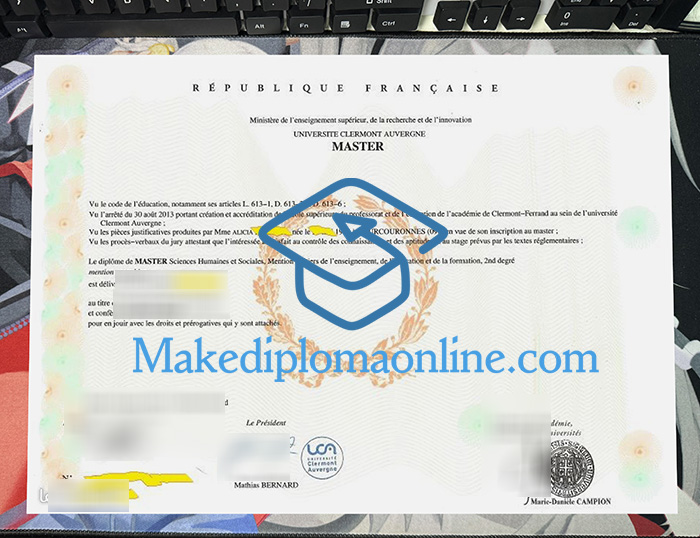 Université Clermont Auvergne Diploma