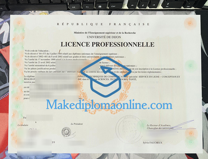 Université de Dijon Diploma