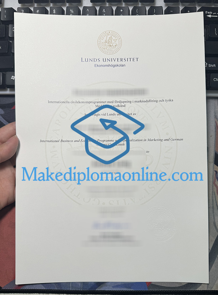 Lund University degree Certificate