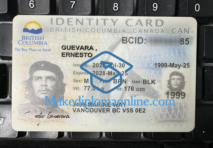 BCID Card, Canada British Columbia Identity Card