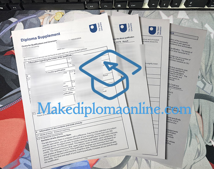Open University Diploma Supplement, Open University Transcript Open University Diploma Supplement, Open University Transcript