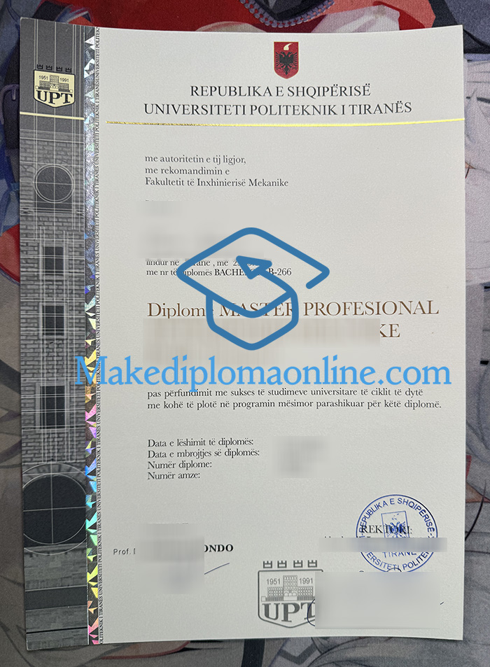 Polytechnic University of Tirana Diploma, Universiteti Politeknik I Tiranës Diploma