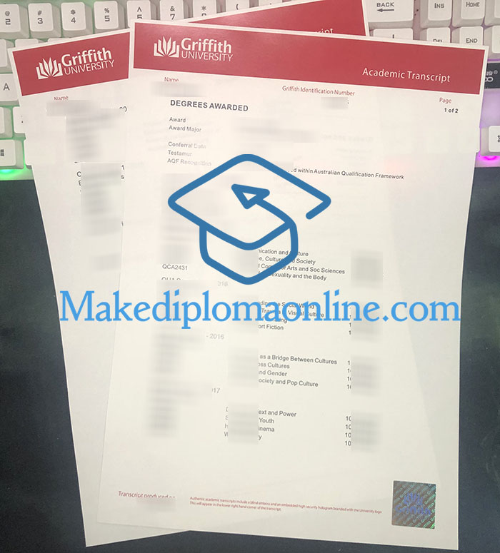 Griffith University Transcript