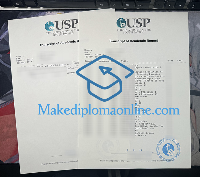 University of the South Pacific Transcript