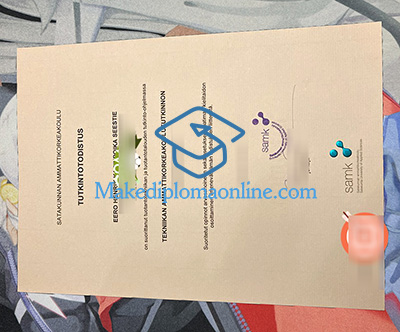 Satakunnan ammattikorkeakoulu Tutkintotodistus