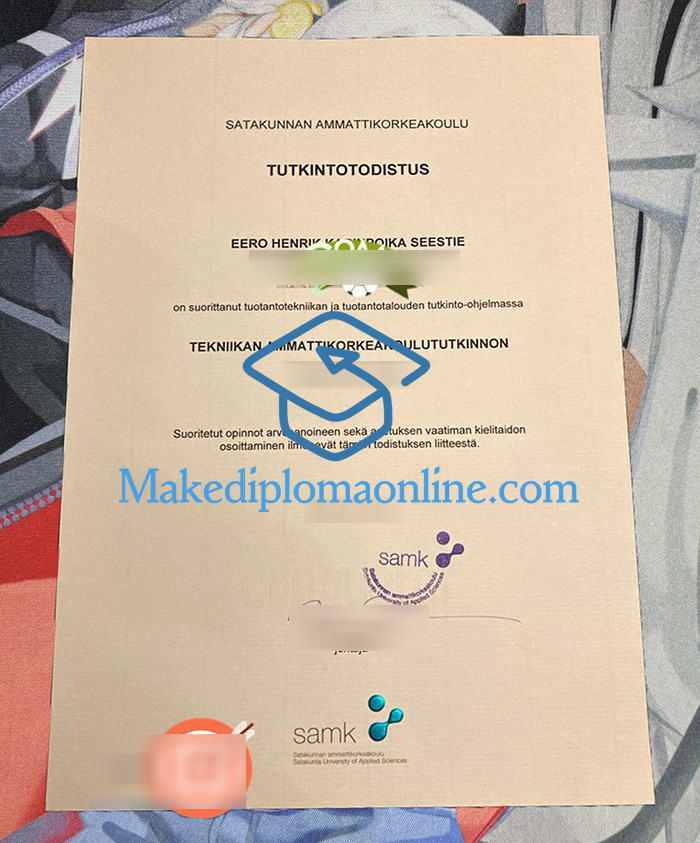 Satakunnan ammattikorkeakoulu Tutkintotodistus