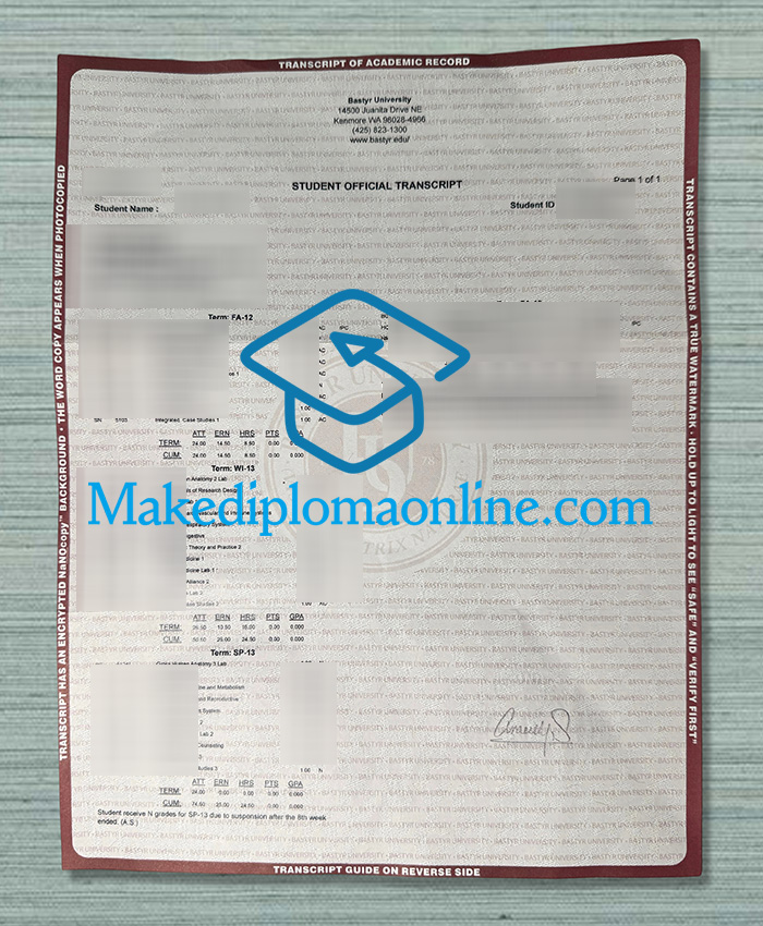Bastyr University Transcript Bastyr University Transcript