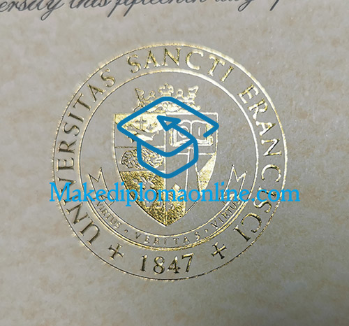 Saint Francis University Diploma seal Saint Francis University Diploma seal