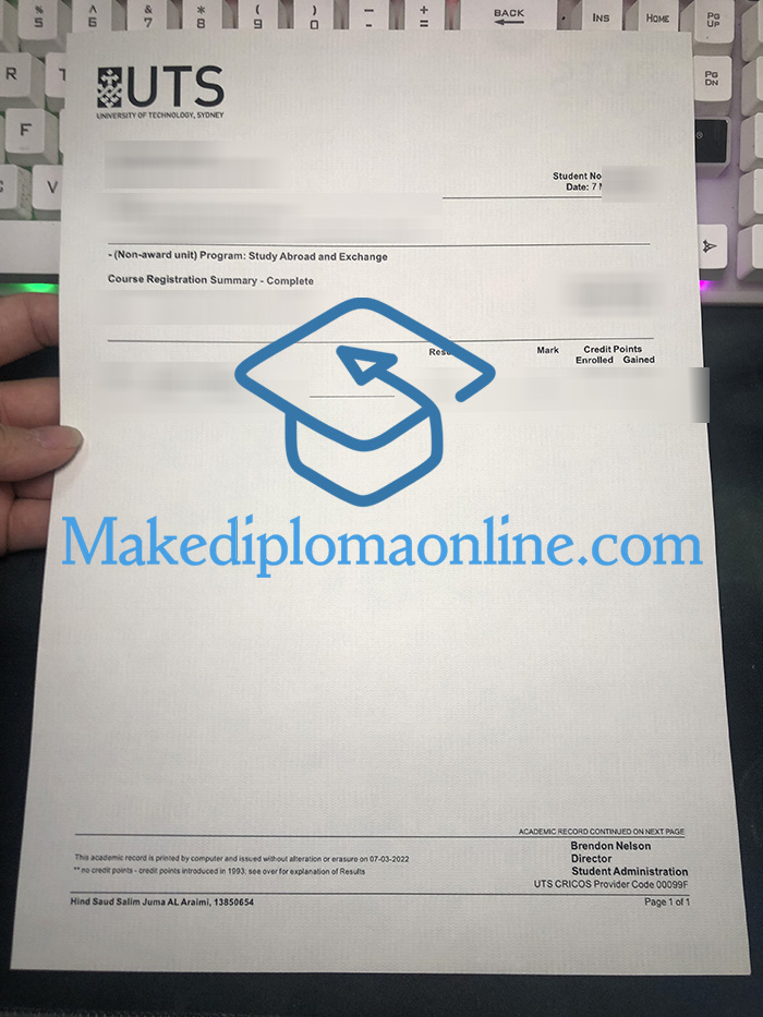 UTS Transcript UTS Transcript