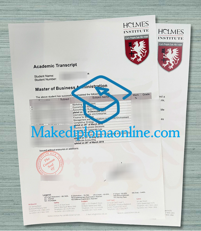 Holmes Institute Transcript Holmes Institute Transcript