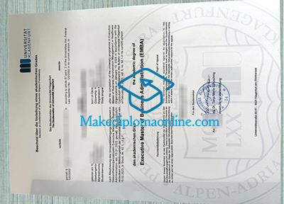 Universität Klagenfurt Urkunde