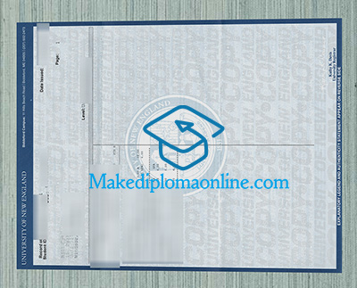 University of New England Transcript