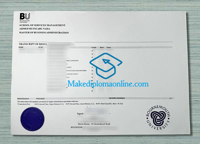Bournemouth University Transcript Bournemouth University Transcript